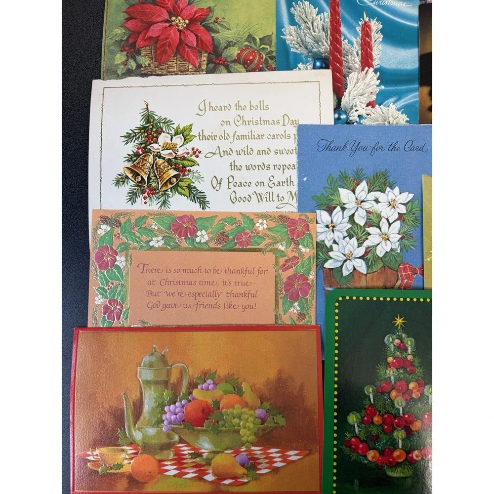 Vintage Christmas Cards Fronts ONLY Traditional Scrapbooking Decoupage Lot 50+